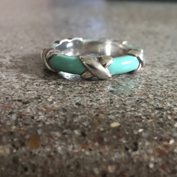 Tiffany & Co. Silver Blue X Ring - Picture 5 of 8